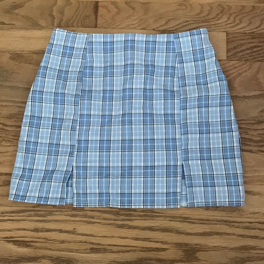 Plaid Blue Mini Skirt